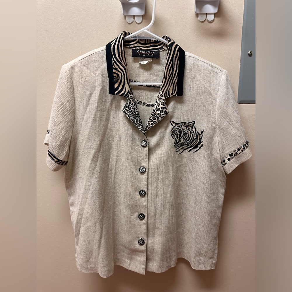 Vintage leopard top set, sz small